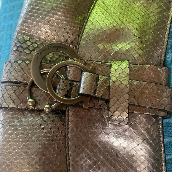 Salvatore Ferragamo Python Snakeskin Clutch
